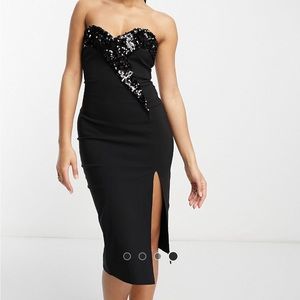 Sequin black midi dress NWT ASOS-Vesper brand